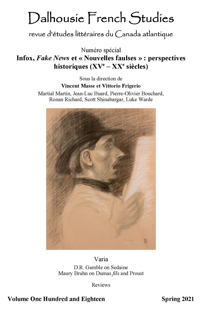 					Afficher No. 118 (2021): Infox, Fake News et « Nouvelles faulses » : perspectives historiques (XVe – XXe siècles)
				